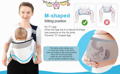 Hands free baby carrier sling wrap for active parents
