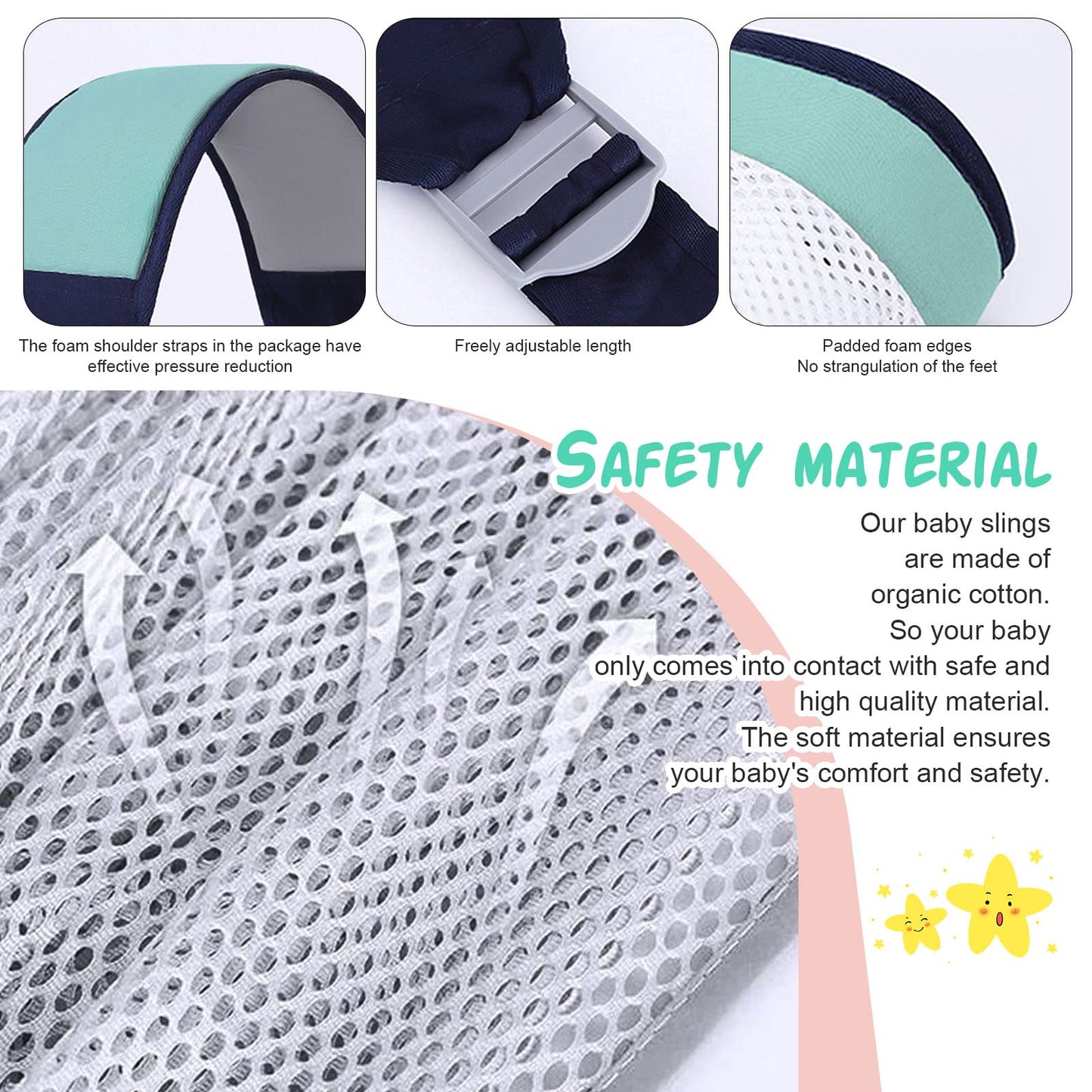 Baby sling wrap hip carry position for infants