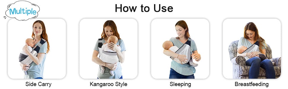 Baby carrier sling wrap suitable from birth to 3 years 35 lbs