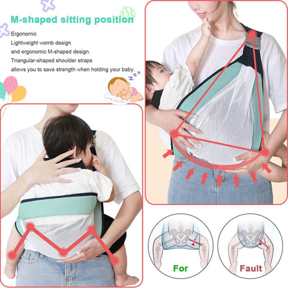 Soft breathable baby wrap carrier for newborns to toddlers