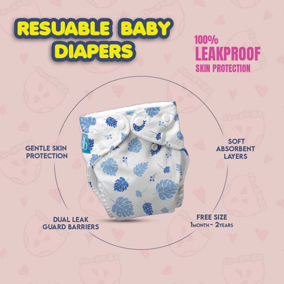Kids' Free Size Reusable Diaper + Insert (0-36 months)