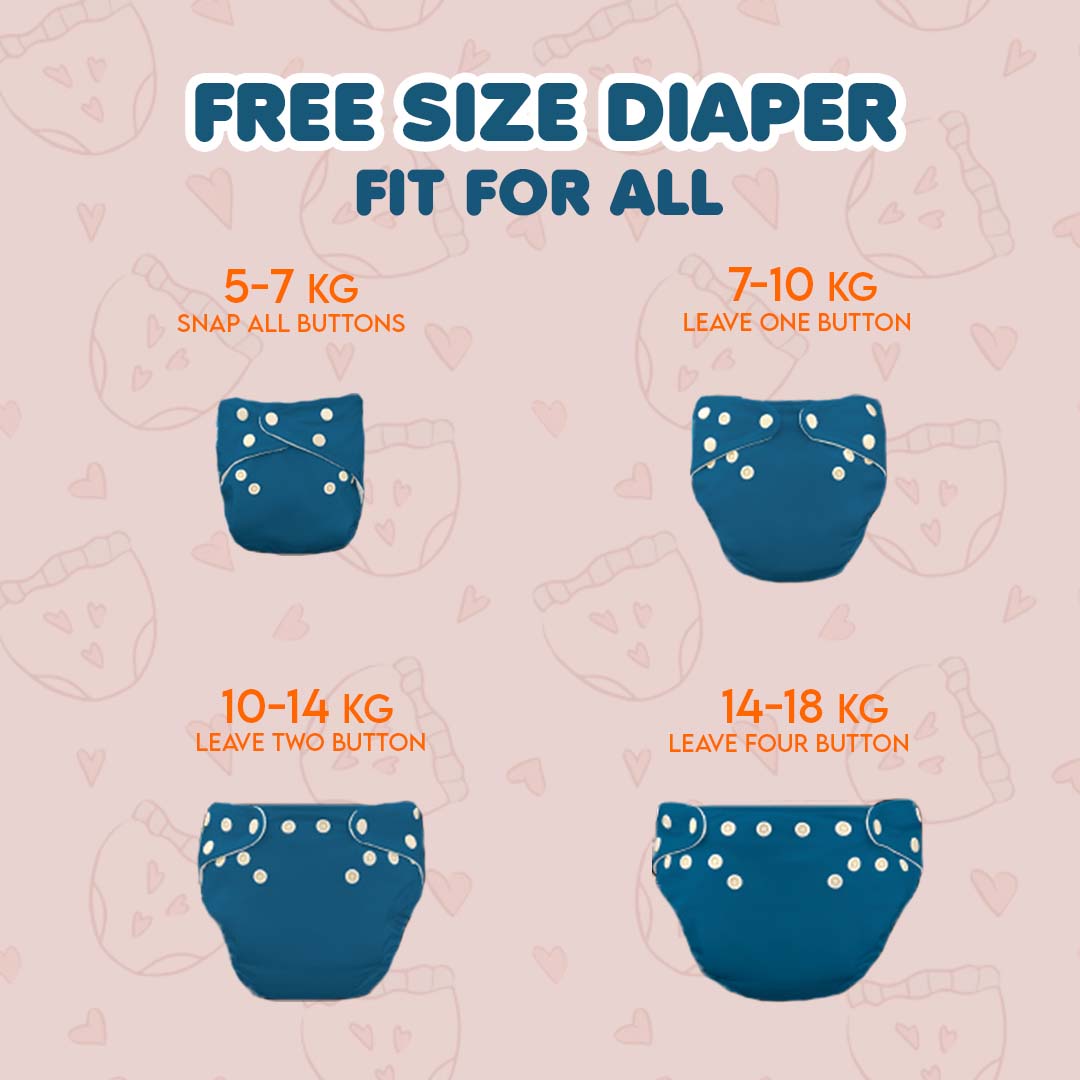 Kids' Free Size Reusable Diaper + Insert (0-36 months)