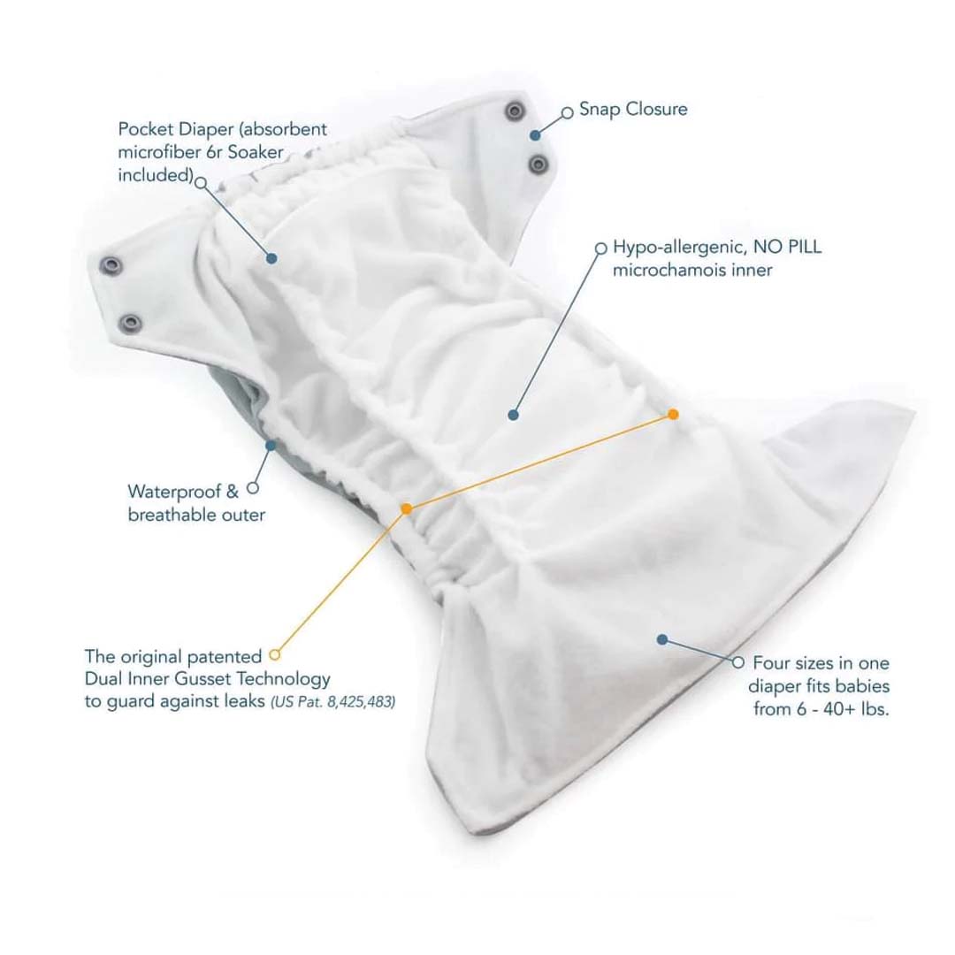 Kids' Free Size Reusable Diaper + Insert (0-36 months)